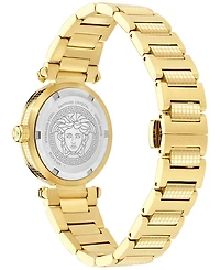 Versace Women's Swiss Greek Gold Ion Plated Bracelet Watch 35mm