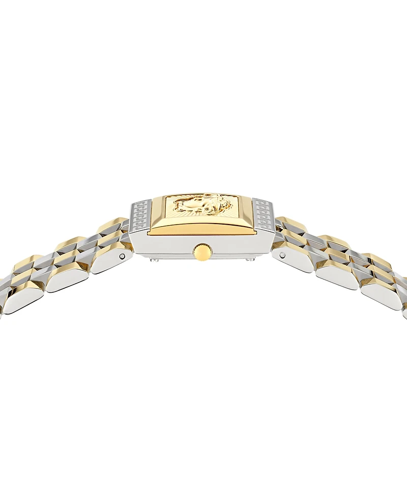 Versace Women's Swiss Reveal Square Two-Tone Stainless Steel Bracelet Watch 18x25mm
