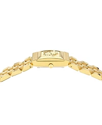 Versace Women's Swiss Reveal Square Gold Ion Plated Bracelet Watch 18x25mm