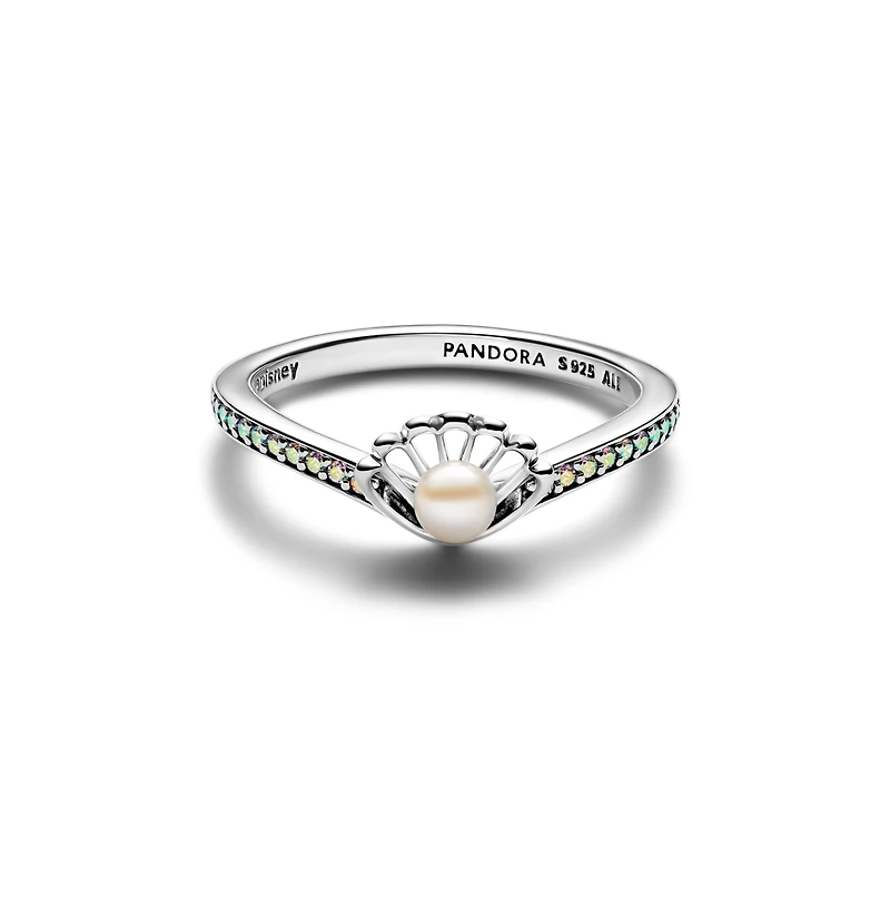 Pandora Disney Princess Ariel Shell Treated Cultured Pearl Ring