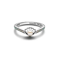 Pandora Disney Princess Ariel Shell Treated Cultured Pearl Ring