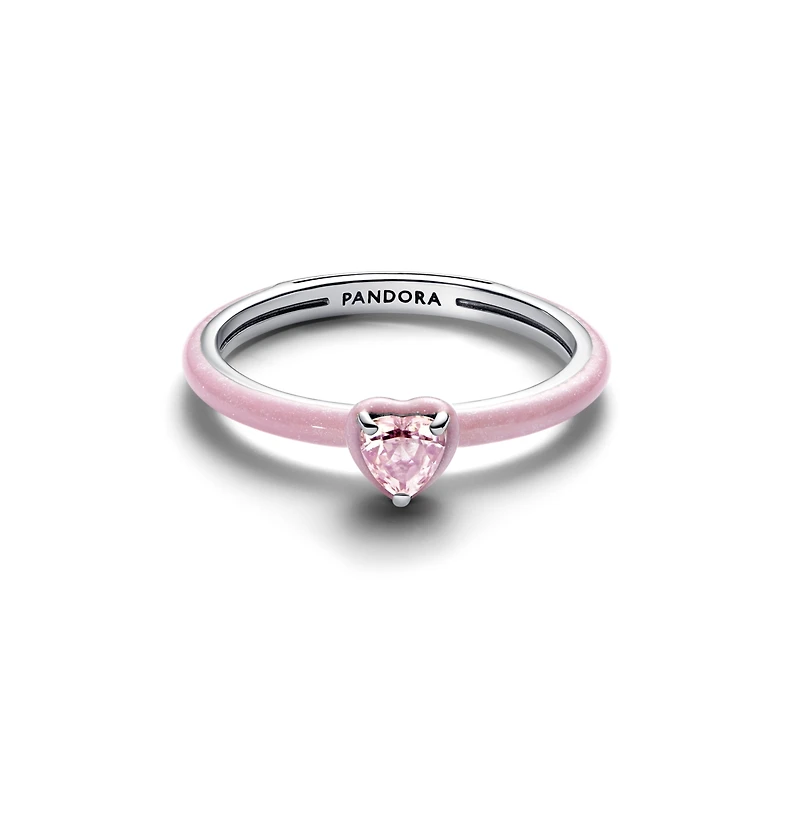 Pandora Sterling Silver Pink Chakra Heart Ring