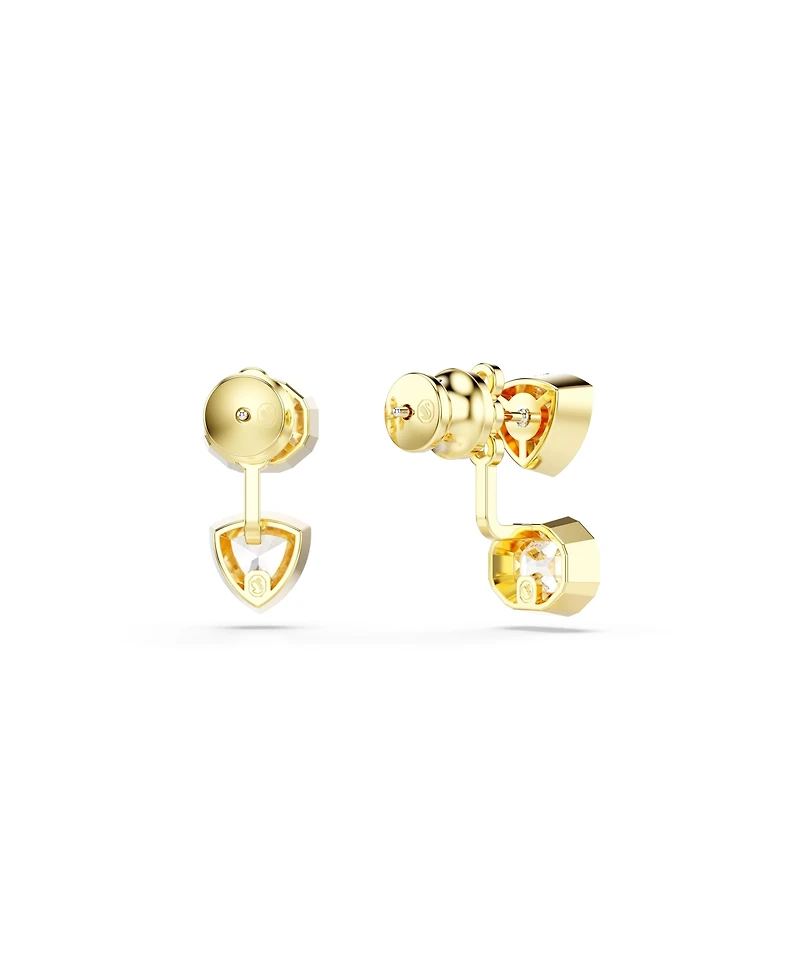 Swarovski Imber Gold-Tone Plated Asymmetrical Design Jackets Earrings