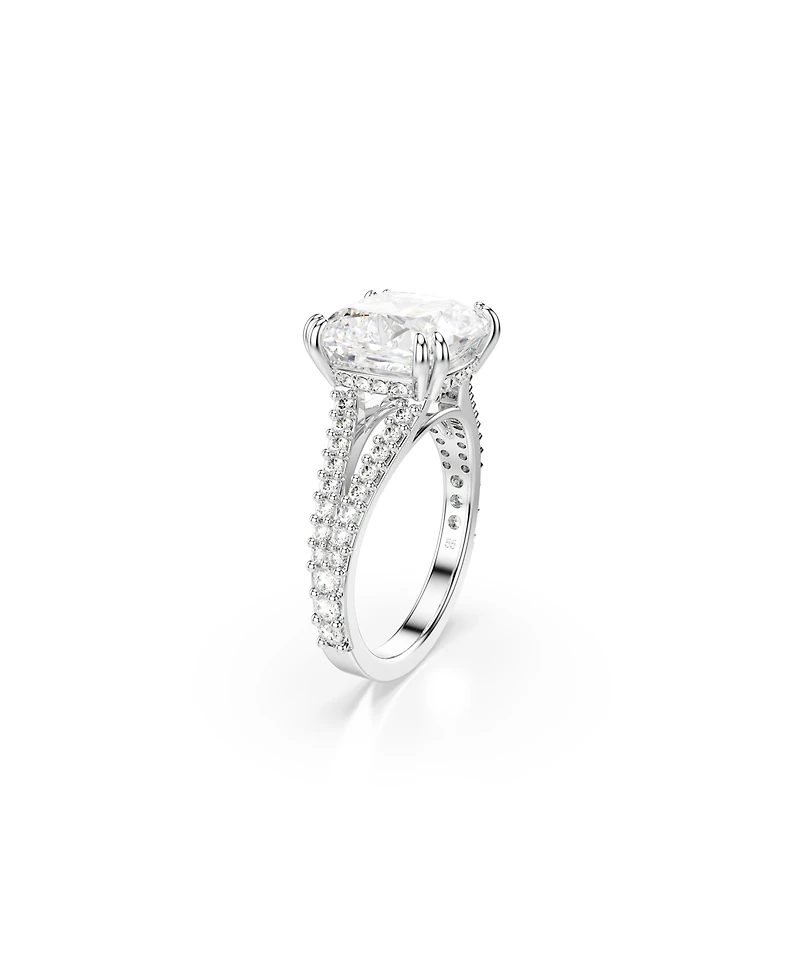Swarovski Stilla Rhodium Plated Square Cut Ring