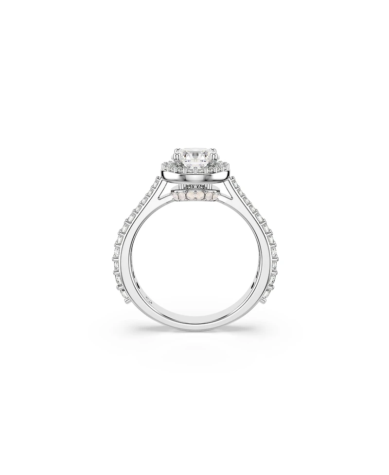 Swarovski Una Angelic Rhodium Plated Round Cut Ring