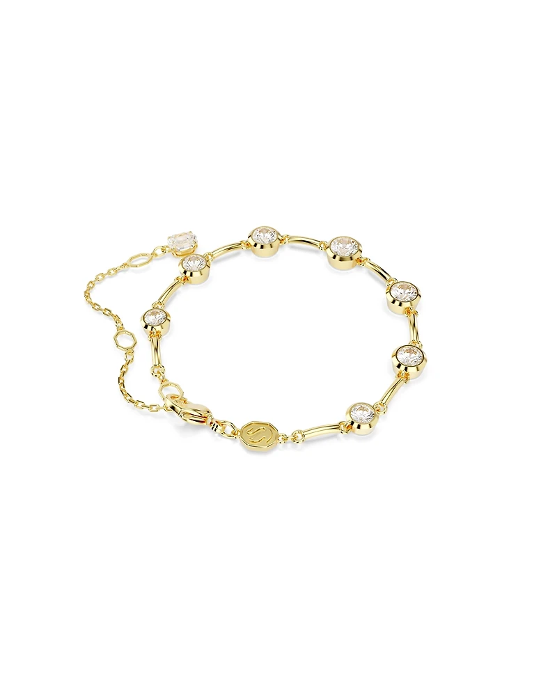 Swarovski Imber Mixed Round Cuts White Gold-Tone Plated Tennis Bracelet