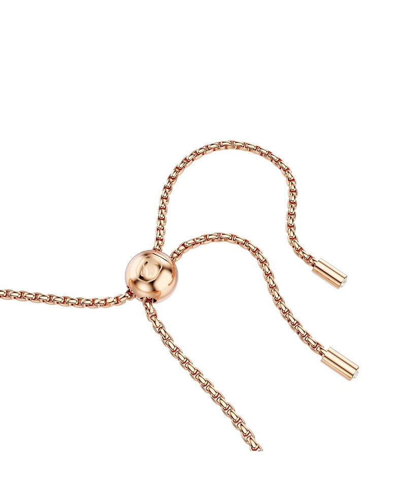 Swarovski Matrix Round Cut White Rose Gold-Tone Plated Tennis Bracelet
