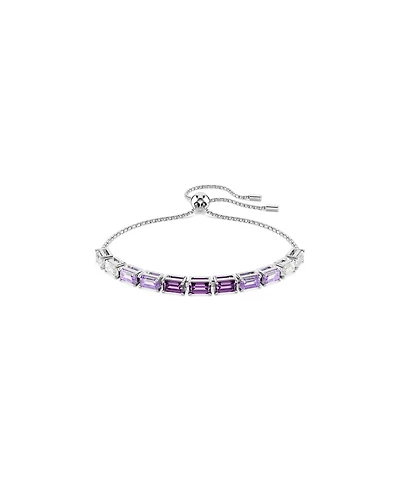 Swarovski Matrix Baguette Cut Purple Rhodium Plated Bracelet