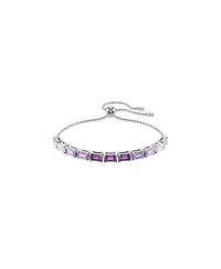 Swarovski Matrix Baguette Cut Purple Rhodium Plated Bracelet