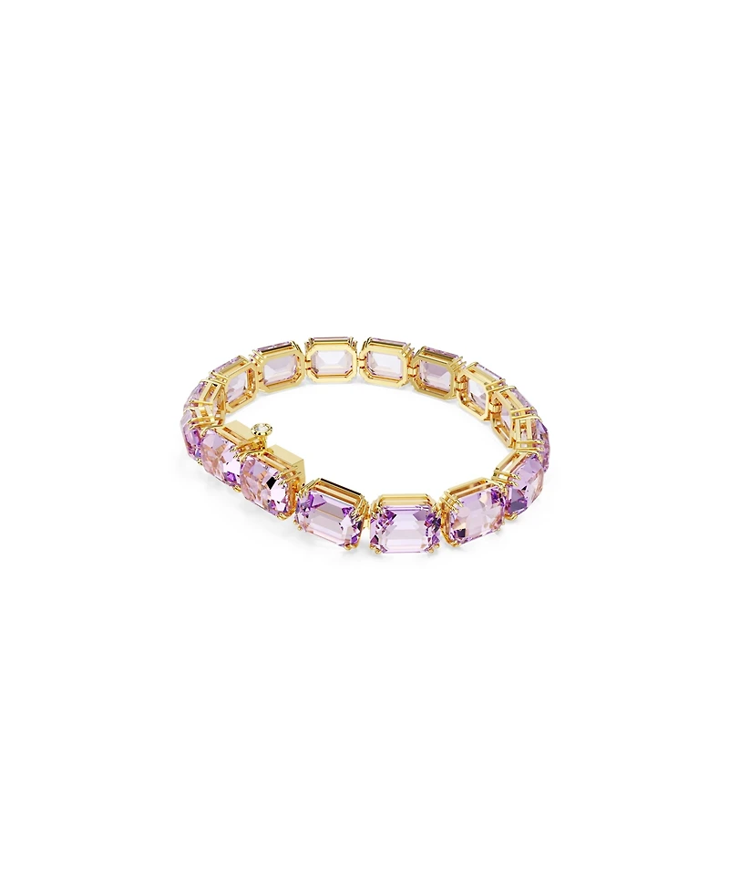 Swarovski Millenia Octagon Cut Purple Gold-Tone Plated Tennis Bracelet
