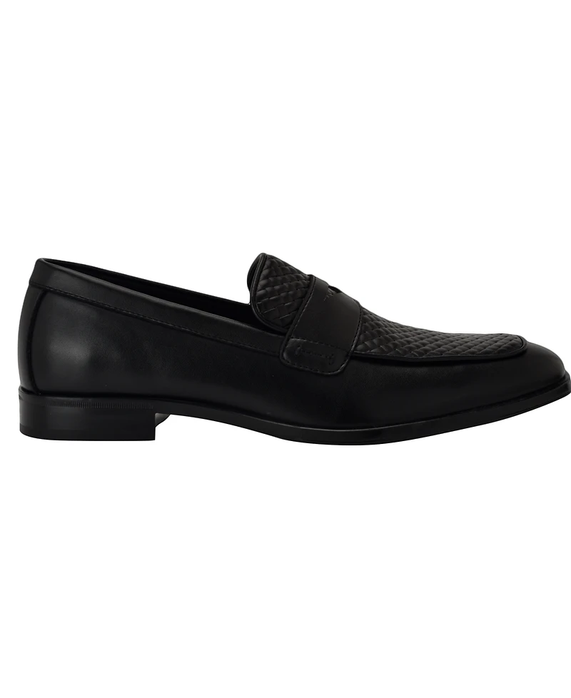 Guess Men's Hacon Woven Texture Square Toe Dress Loafers