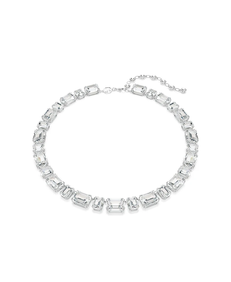 Swarovski Millenia Octagon Cut White Rhodium Plated Tennis Necklace
