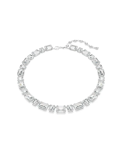 Swarovski Millenia Octagon Cut White Rhodium Plated Tennis Necklace