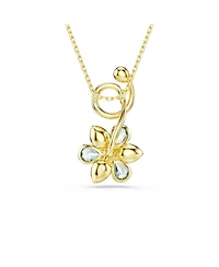 Swarovski Idyllia Mixed Cuts Flower Blue Gold-Tone Plated Pendant Necklace