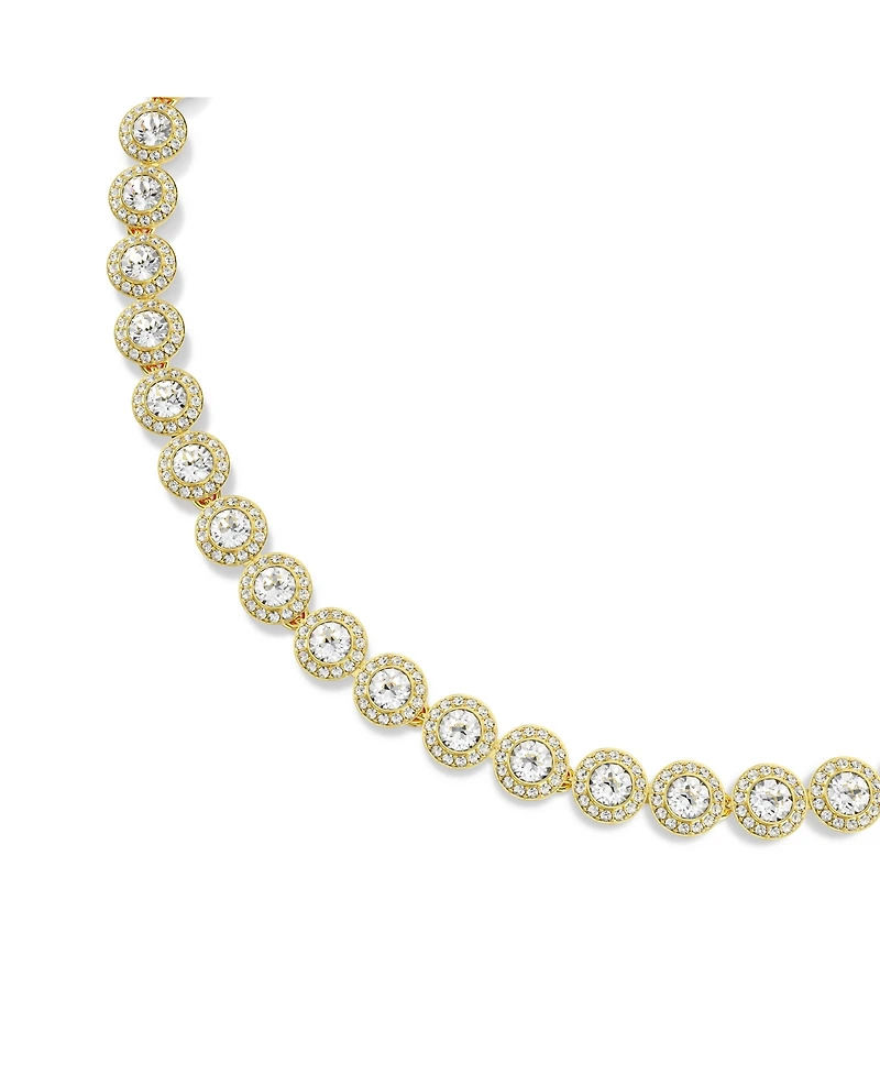 Swarovski Una Angelic Round Cut White Gold-Tone Plated Tennis Necklace