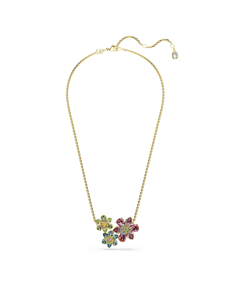 Swarovski Idyllia Mixed Cuts Flower Gold-Tone Plated Pendant Necklace