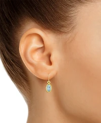 Macy's Oval Gemstone Drop Earrings 10k Yellow Gold or White