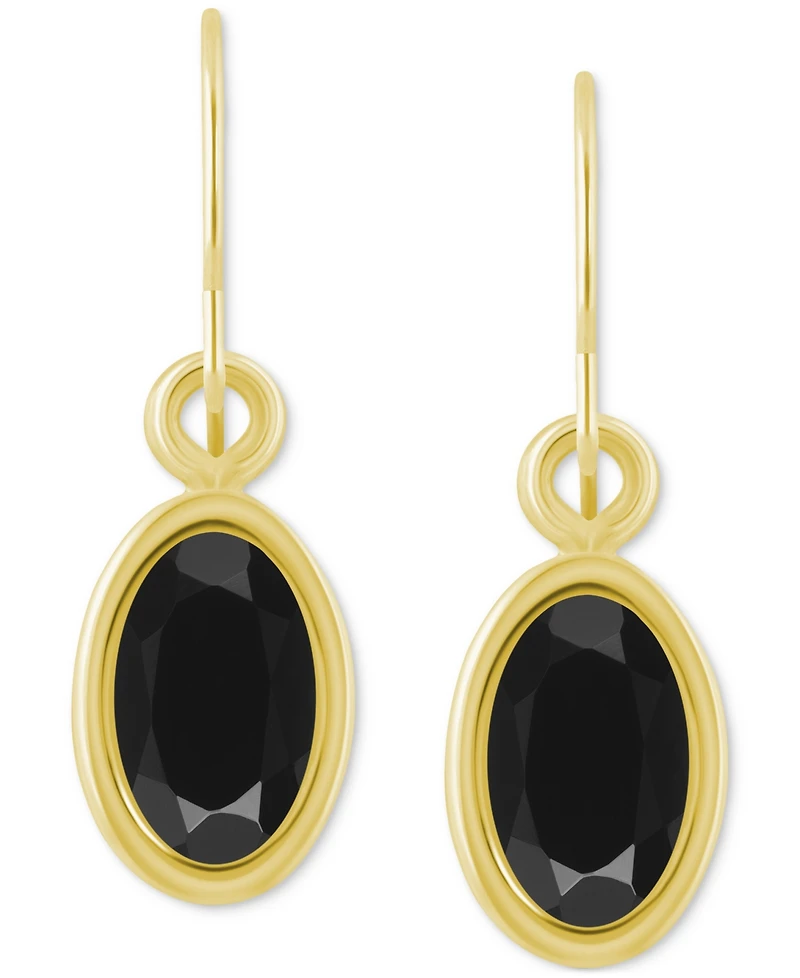 Macy's Oval Gemstone Drop Earrings 10k Yellow Gold or White