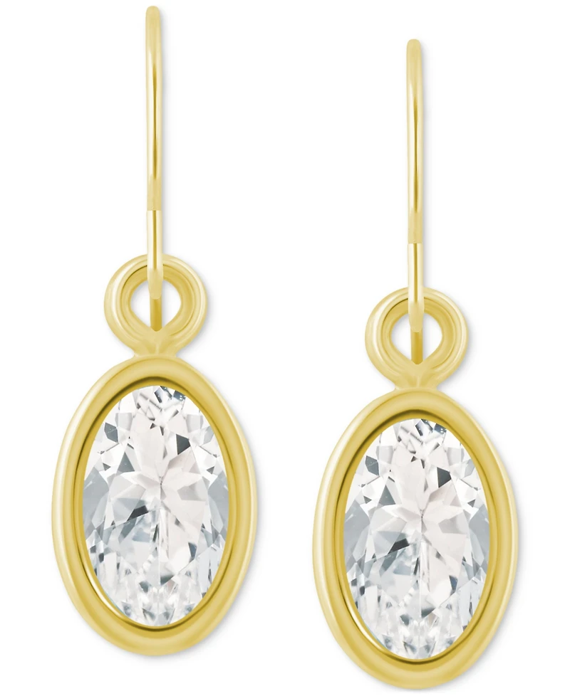 Macy's Oval Gemstone Drop Earrings 10k Yellow Gold or White