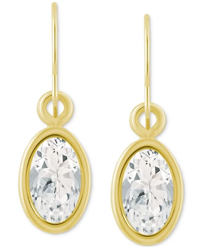Macy's Oval Gemstone Drop Earrings 10k Yellow Gold or White