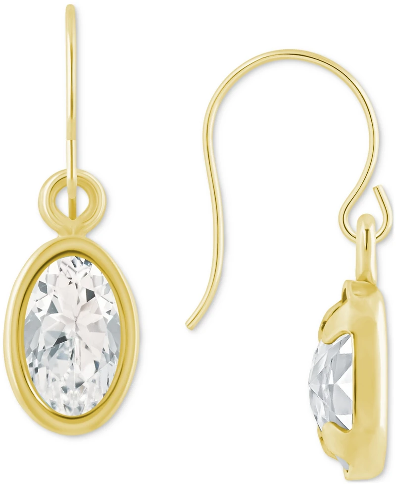 Macy's Oval Gemstone Drop Earrings 10k Yellow Gold or White
