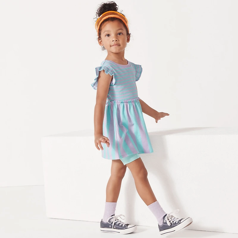 Lands' End Big Girls Plus Short Sleeve Gathered Waist Tunic Top