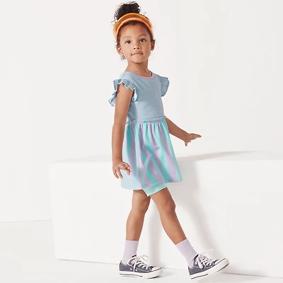Lands' End Big Girls Plus Short Sleeve Gathered Waist Tunic Top