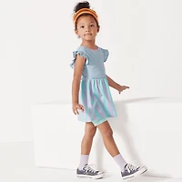 Lands' End Big Girls Plus Short Sleeve Gathered Waist Tunic Top
