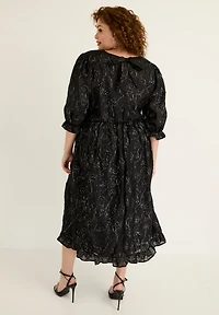 June + Vie Women's Metallic Jacquard Dress