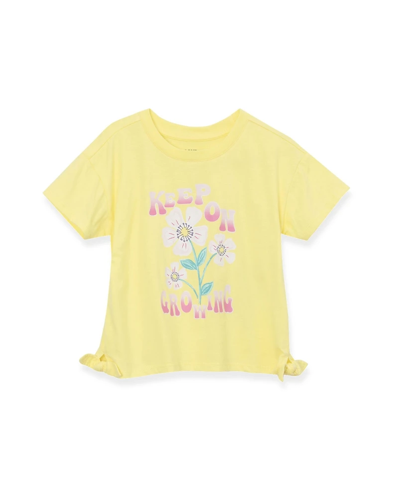 Lands' End Girls Short Sleeve Side Tie Graphic Tee