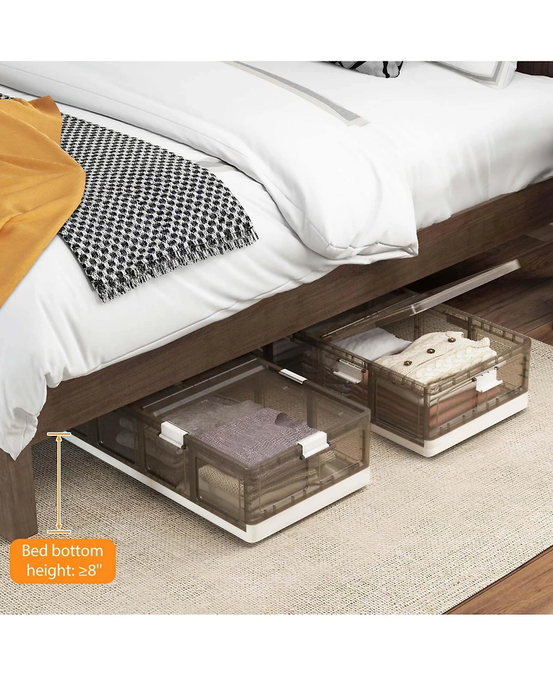 Pack 26.5 Gal Under Bed Storage Containers with Wheels Double Opening Lids