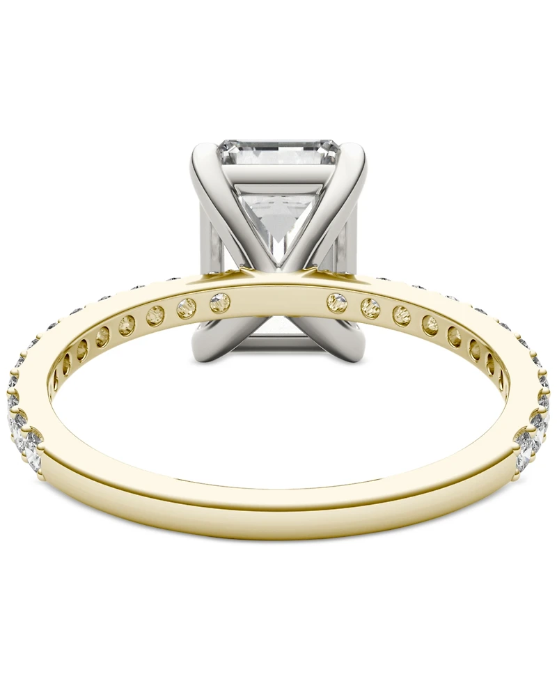 Charles & Colvard Moissanite Classic Basket Solitaire Engagement Ring (3 ct. t.w.) in Two-Tone 14k Gold