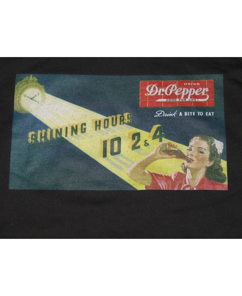 Dr. Pepper Big & Tall Dr Pepper Shining Hours Vintage Ad Black Sweatshirt-4XL