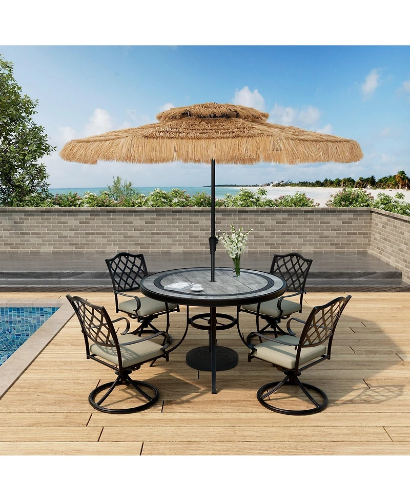 Ft. Outdoor Double Top Hawaiian Style Thatch Umbrella