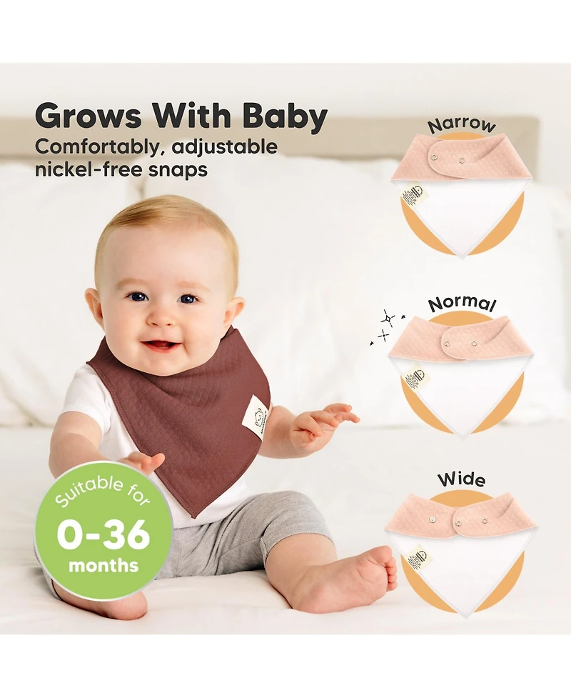 KeaBabies 8pk Quin Bandana Bibs, Baby Bibs for Drooling and Teething, Cotton Drool Girl, Boy