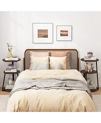 3-Tier Round Accent Side Table with Open Storage Shelves for Small Spaces