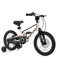 16 Inch Children Bicycle with Training Wheels & Double Disc Brakes Adjustable Seat Magnesium Alloy