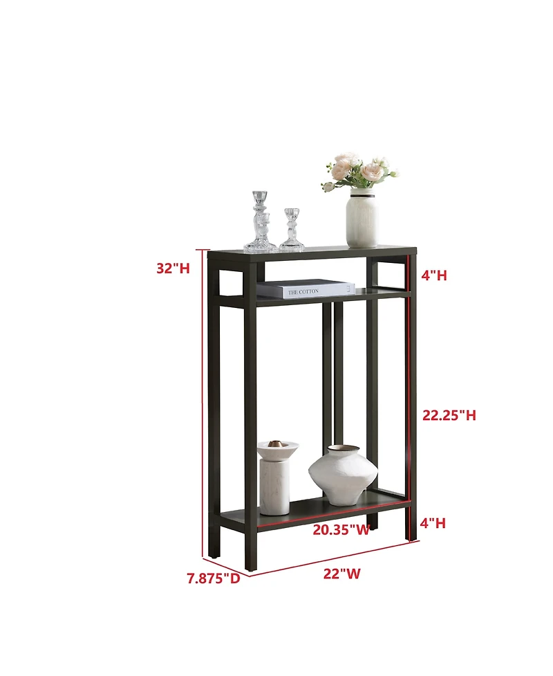 Kings Brand Furniture Bisbee Wood Console Table with 2 Open Storage Shelves, Narrow & Minimalist Sofa Table, Entryway Perfect for Hallway, Behin