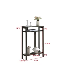 Kings Brand Furniture Bisbee Wood Console Table with 2 Open Storage Shelves, Narrow & Minimalist Sofa Table, Entryway Perfect for Hallway, Behin