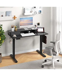 48"x 24" Electric Standing Desk with 2 Drawers Monitor Stand Storage Shelf