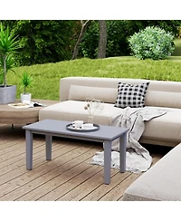 Outsunny Hdpe Outdoor Table, Recgle Slatted Patio