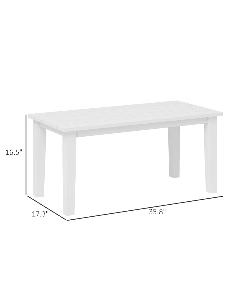 Outsunny Hdpe Outdoor Table, Recgle Slatted Patio Table,