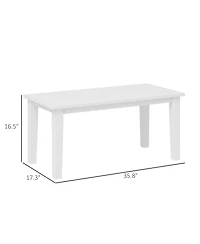 Outsunny Hdpe Outdoor Table, Recgle Slatted Patio Table,