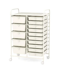 15-Drawer Utility Rolling Organizer Cart Multi-Use Storage