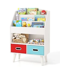 Kids Bookshelf with Open Compartment for Toddlers Easy Access to Books and Toys
