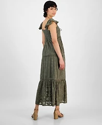 And Now This Women's Empire-Waist Crochet-Trim Midi Dress, Exclusively at Macy's
