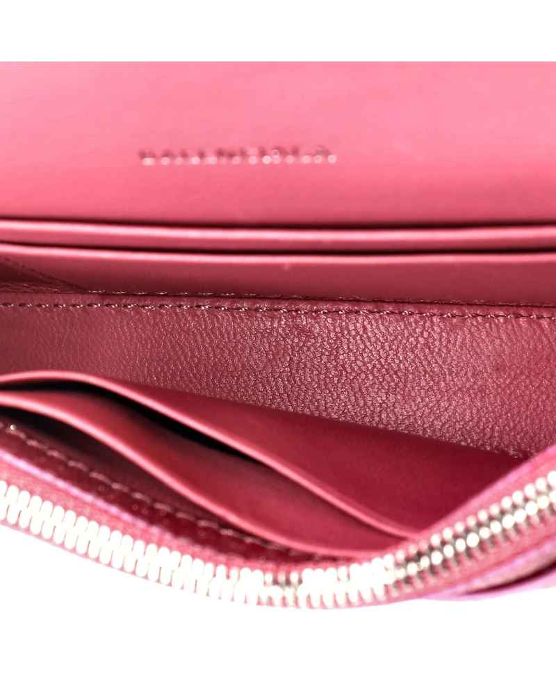 Pre-Owned Balenciaga Hourglass Chain Wallet Glitter Leather