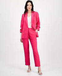 T Tahari Women's Ruched-Sleeve Open-Front Blazer