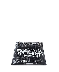 Pre-Owned Balenciaga Medium Graffiti Crush Chain Flap Bag Leather