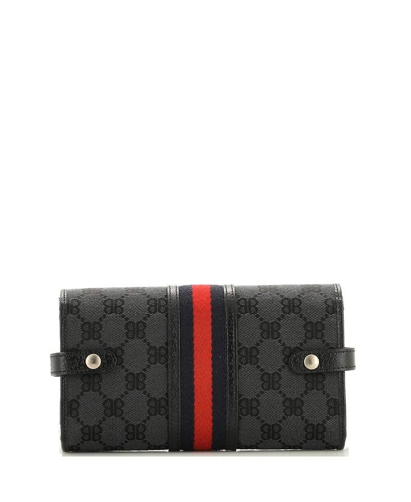 Pre-Owned Balenciaga x Gucci The Hacker Wallet on Strap Bb Coated Canvas